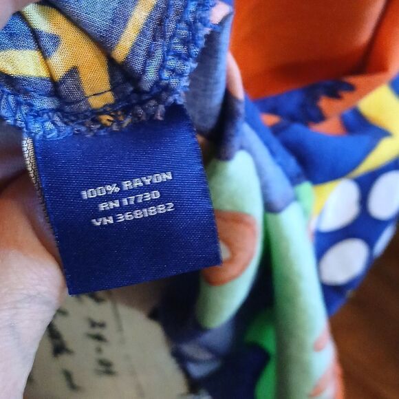 Marimekko for Target Orange Green Graphic Cap Sleeve Tunic Mini Dress XS - Picture 9 of 9